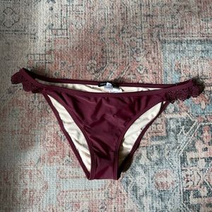 Maroon wine lace bikini bottoms